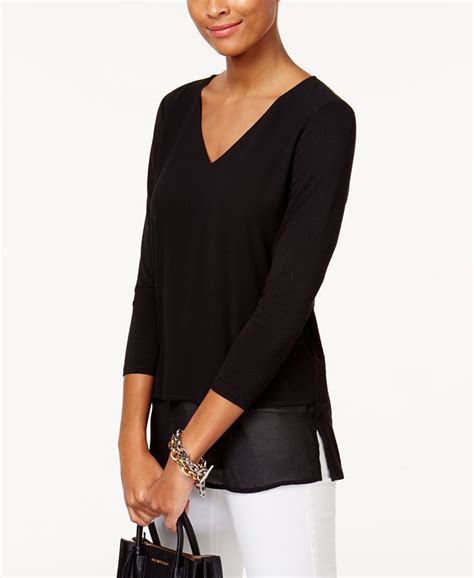 michael kors womens top|michael kors layered look top.